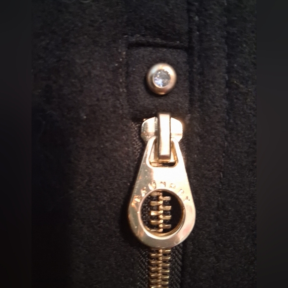 Laundry by Shelli Segal Black Fit-and-Flare Double-Breasted Coat SizeL/ P2P21 - Picture 4 of 12